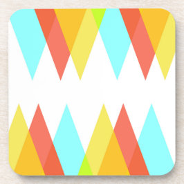Gele, rode en kadetblauwe driehoeken bier onderzetter