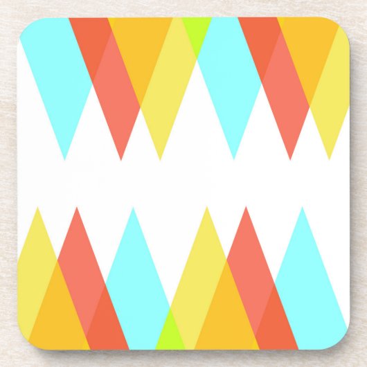 Gele, rode en kadetblauwe driehoeken bier onderzetter (Voorkant)