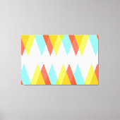 Gele, rode en kadetblauwe driehoeken canvas afdruk (Voorkant)