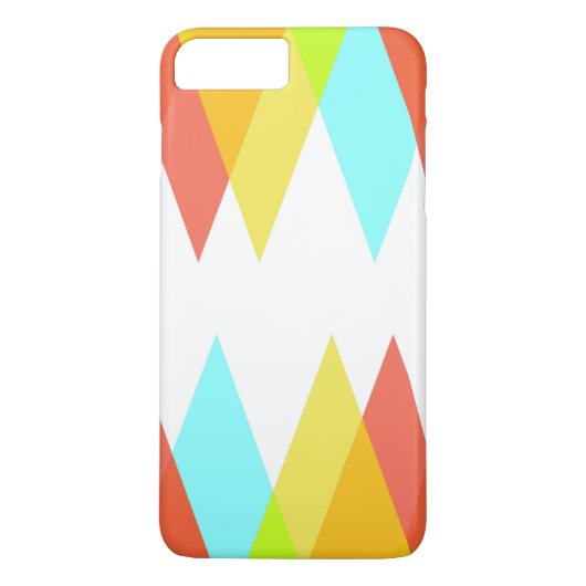 Gele, rode en kadetblauwe driehoeken Case-Mate iPhone case (Achterkant)