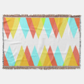 Gele, rode en kadetblauwe driehoeken deken (Voorkant)