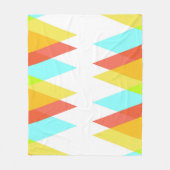 Gele, rode en kadetblauwe driehoeken fleece deken (Voorkant)