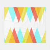 Gele, rode en kadetblauwe driehoeken fleece deken (Voorkant (Horizontaal))