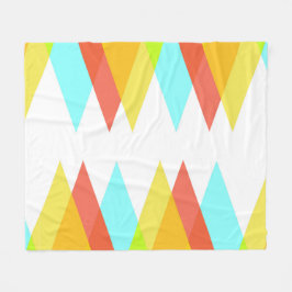 Gele, rode en kadetblauwe driehoeken fleece deken
