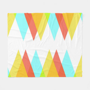 Gele, rode en kadetblauwe driehoeken fleece deken