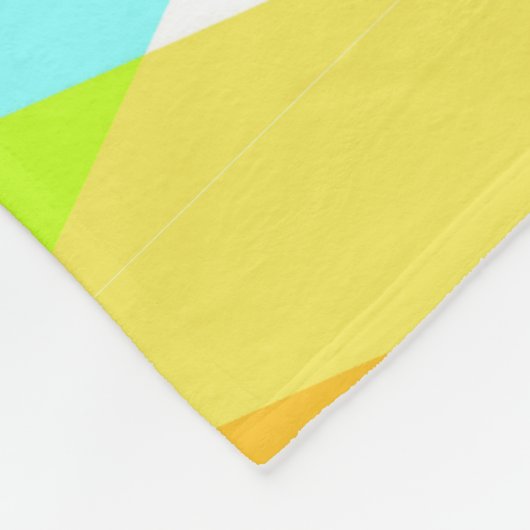 Gele, rode en kadetblauwe driehoeken fleece deken (Hoek)