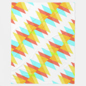 Gele, rode en kadetblauwe driehoeken fleece deken (Voorkant)