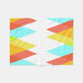 Gele, rode en kadetblauwe driehoeken fleece deken (Voorkant (Horizontaal))