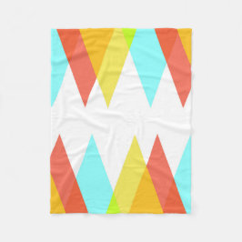 Gele, rode en kadetblauwe driehoeken fleece deken