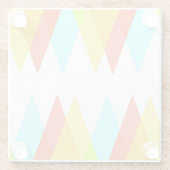 Gele, rode en kadetblauwe driehoeken glazen onderzetter (Achterkant)