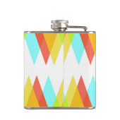 Gele, rode en kadetblauwe driehoeken heupfles (Achterkant)