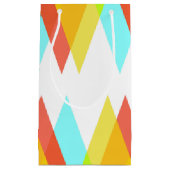 Gele, rode en kadetblauwe driehoeken klein cadeauzakje (Voorkant)