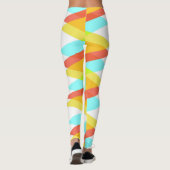 Gele, rode en kadetblauwe driehoeken leggings (Achterkant)
