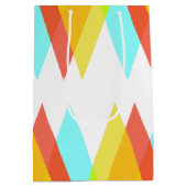 Gele, rode en kadetblauwe driehoeken medium cadeauzakje (Achterkant)