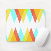 Gele, rode en kadetblauwe driehoeken muismat (Met muis)