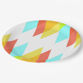 Gele, rode en kadetblauwe driehoeken papieren bordje (Gekanteld)