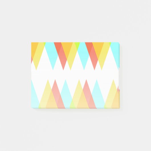 Gele, rode en kadetblauwe driehoeken post-it® notes (Voorkant)