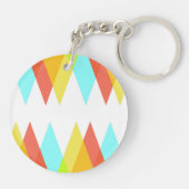 Gele, rode en kadetblauwe driehoeken sleutelhanger (Achterkant)