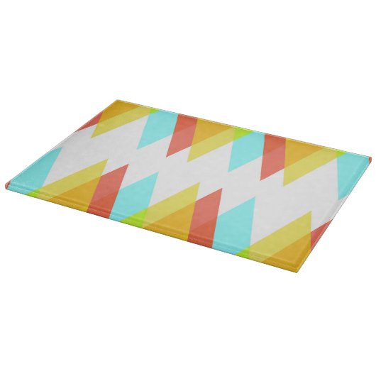 Gele, rode en kadetblauwe driehoeken snijplank (Hoek)