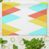 Gele, rode en kadetblauwe driehoeken theedoek (Gevouwen)