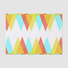 Gele, rode en kadetblauwe driehoeken tissuepapier