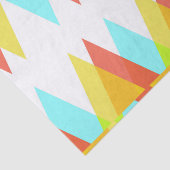 Gele, rode en kadetblauwe driehoeken tissuepapier (Detail)