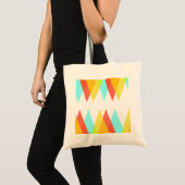 Gele, rode en kadetblauwe driehoeken tote bag (Voorkant (product))
