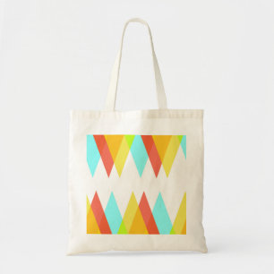 Gele, rode en kadetblauwe driehoeken tote bag