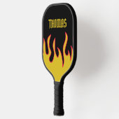 Gele, rode en zwarte lammeren, speciaal gepersonal pickleball paddle (Links)