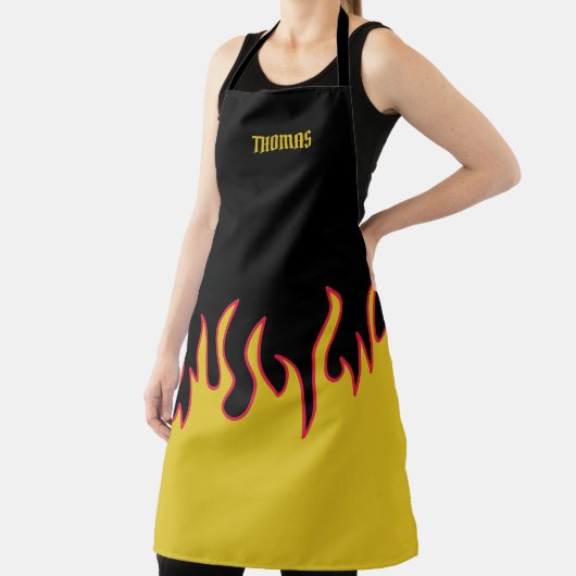 Gele, rode en zwarte lammeren, speciaal gepersonal schort (Insitu)