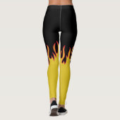 Gele, rode en zwarte vuurvlammen leggings (Achterkant)