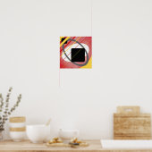 Gele & Rode Geometrische Canvas Ontwerp AP0011 Pos Poster (Keuken)