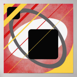 Gele & Rode Geometrische Canvas Ontwerp AP0011 Pos Poster