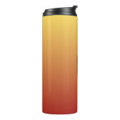 Gele rode gradiënt aangepaste monogram tumbler thermosbeker (Gedraaid links)