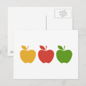 Gele rode groene appel briefkaart (Voorkant / Achterkant)