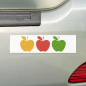 Gele rode groene appel bumpersticker (Op auto)