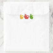 Gele rode groene appel ronde sticker (Tas)