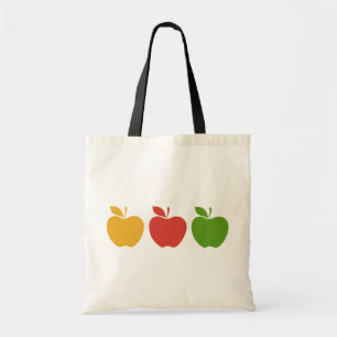 Gele rode groene appel tote bag