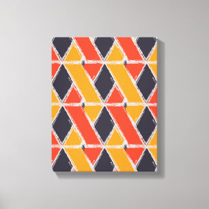 Gele, rode, koele trendy struik tak geometrische k canvas afdruk