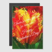 Gele rode krultulp Happy Valentine's Day (Voorkant / Achterkant)