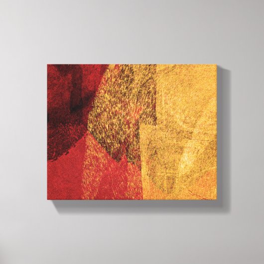 Gele, rode, moderne abstracte schilderkunst canvas afdruk (Voorkant)