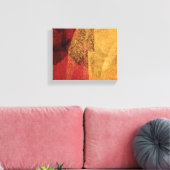 Gele, rode, moderne abstracte schilderkunst canvas afdruk (Insitu (Woonkamer))