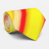Gele rode Oranje Abstracte strepen Stropdas (Opgerold)