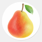 Gele rode peer ronde sticker (Voorkant)