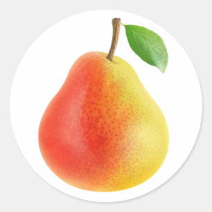 Gele rode peer ronde sticker