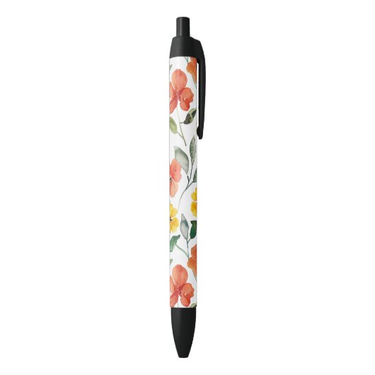 Gele Rode Perzikbloesem Zwarte Inkt Pen (Achterkant (Verticaal))