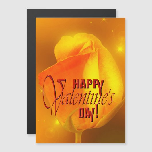 Gele rode roze Valentijnsdag Magnetic Card (Voorkant / Achterkant)