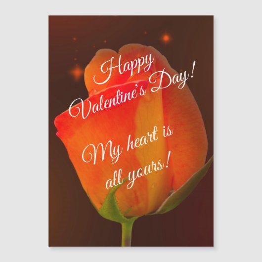 Gele rode rozenroze Valentijnsdag met magneetkaart (Voorkant)