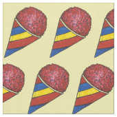 Gele rode sneeuwsneeuw bevat Summer Fabric Stof (Close Up)