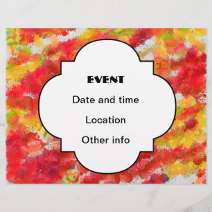 Gele rode spatten flyer